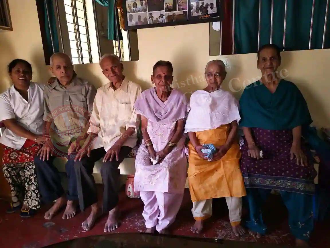 Senior citizens at an old age home